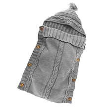 Load image into Gallery viewer, Babymoon Organic Knitted Woollen Swaddle Sleeping Bag | 0-3M  - Grey
