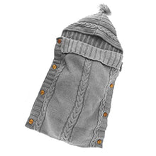 Load image into Gallery viewer, Babymoon Organic Knitted Woollen Swaddle Sleeping Bag | 0-3M - Grey