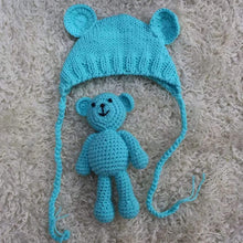 Load image into Gallery viewer, Babymoon Bear Teddy with Cap New Born Baby Photography Shoot Props Costumes