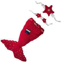Load image into Gallery viewer, Babymoon Mermaid Newborn Photography Crochet Outfit Costume - Red