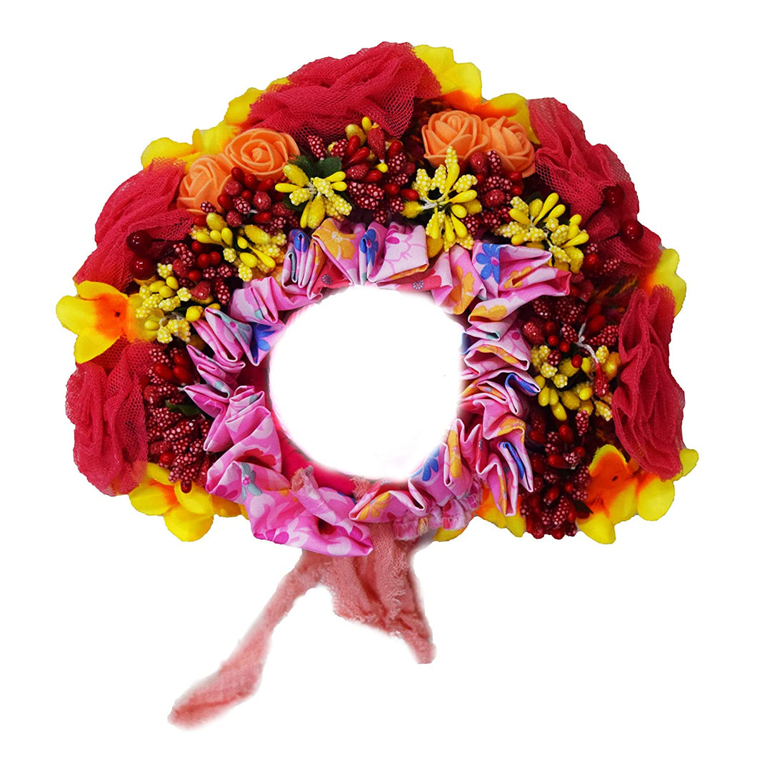 Babymoon Floral Bonnet New Born Baby Photography Shoot Props Costumes - Peach
