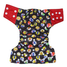 Load image into Gallery viewer, Babymoon 1 Cloth Diaper with 5Layers Grey Insert Premium Adjustable Reusable Cloth Diaper (Black Circular)