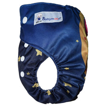 Load image into Gallery viewer, Babymoon 1 Cloth Diaper with 5Layers Grey Insert Premium Adjustable Reusable Cloth Diaper (Elephant Blue)