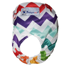 Load image into Gallery viewer, Babymoon 1 Cloth Diaper with 5Layers Grey Insert Premium Adjustable Reusable Cloth Diaper (Zigzag)