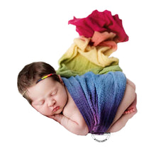 Load image into Gallery viewer, Babymoon Cheese Wrap Stretchble Baby Photography Shoot Wrap Cloth (50x260cm) - Bright Rainbow
