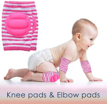 Load image into Gallery viewer, Babymoon Kids Padded Knee Pads for Crawling, Anti-Slip Stretchable Cotton - Pink