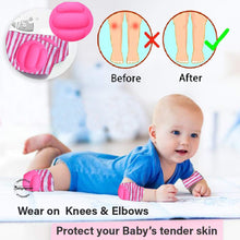 Load image into Gallery viewer, Babymoon Kids Padded Knee Pads for Crawling, Anti-Slip Stretchable Cotton - Pink
