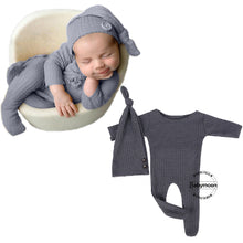 Load image into Gallery viewer, Babymoon Strechable Bodysuit & Cap New Born Outfits Costumes-Grey