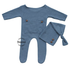 Load image into Gallery viewer, Babymoon Stretchable Bodysuit & Cap New Born Outfits Costumes | Blue | 0-1 Month