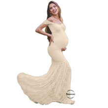 Load image into Gallery viewer, Babymoon Off Shoulder Maternity Gown Dress - Yellow