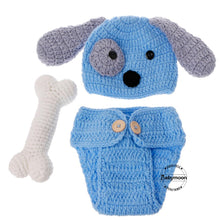 Load image into Gallery viewer, Babymoon Dog Shorts, Cap & Bone Born Baby Photography Photoshoot Props Costumes