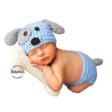 Load image into Gallery viewer, Babymoon Dog Shorts, Cap & Bone Born Baby Photography Photoshoot Props Costumes