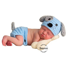 Load image into Gallery viewer, Babymoon Dog Shorts, Cap & Bone Born Baby Photography Photoshoot Props Costumes