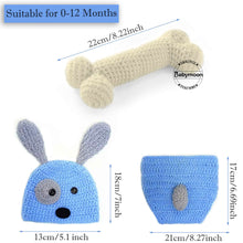 Load image into Gallery viewer, Babymoon Dog Shorts, Cap & Bone Born Baby Photography Photoshoot Props Costumes