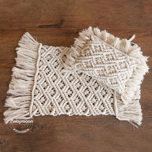 Load image into Gallery viewer, Babymoon Macrame Macrame Rectangle Pillow Baby Photography Shoot Prop - White