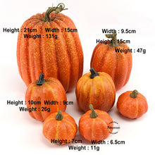 Load image into Gallery viewer, Babymoon Set of 7 Artificial Harvest Pumpkins | Halloween | Decorative | Orange