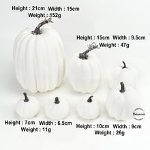 Load image into Gallery viewer, Babymoon Set of 7 Artificial Harvest Pumpkins | Halloween | Decorative | White