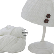 Load image into Gallery viewer, Babymoon Stretchable Baby Wrap & Knotty Cap New Born Photography Photoshoot Prop-White