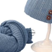 Load image into Gallery viewer, Babymoon Stretchable Baby Wrap &amp; Knotty Cap New Born Photography Photohoot Prop-Blue
