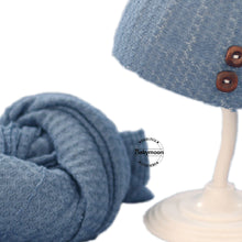Load image into Gallery viewer, Babymoon Stretchable Baby Wrap & Knotty Cap New Born Photography Photoshoot Prop-Blue