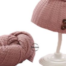 Load image into Gallery viewer, Babymoon Stretchable Baby Wrap & Knotty Cap New Born Photography Photoshoot Prop-Pink