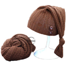 Load image into Gallery viewer, Babymoon Stretchable Baby Wrap & Knotty Cap New Born Photography Photoshoot Prop-Brown