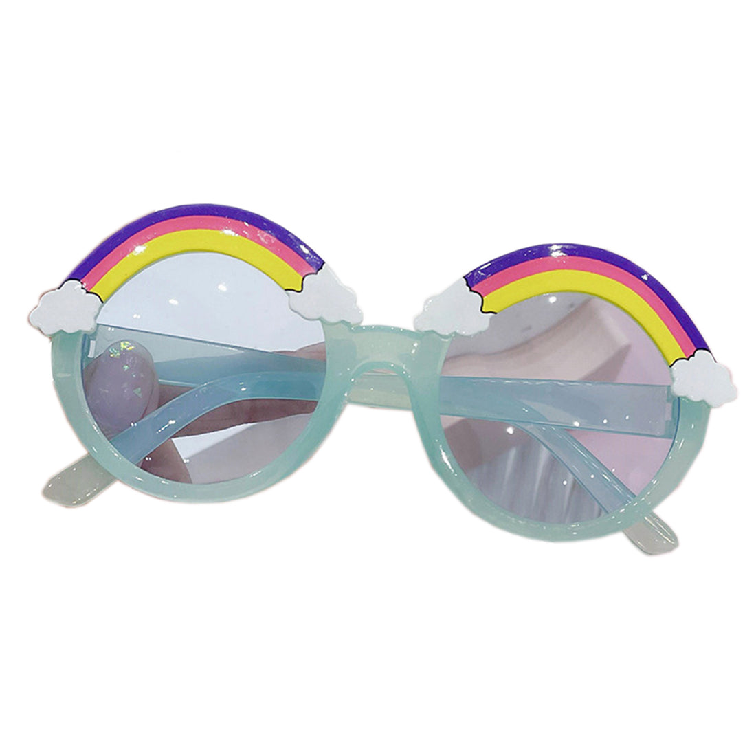 Babyhug Cat Eye Shape Sunglasses with Bow Applique - Light Blue