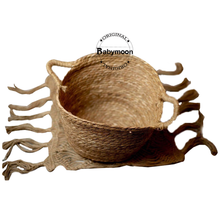 Load image into Gallery viewer, Babymoon Jute Woven Basket Baby Photoshoot Photography Props Furniture - Brown