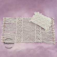 Load image into Gallery viewer, Babymoon Macrame Mat Layer with Pillow Blanket Basket Filler Baby Photography Shoot Prop (Layer with Pillow)
