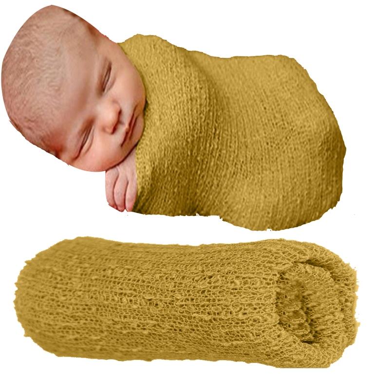 Babymoon Mohair Stretchble Baby Photography Shoot Wrap Cloth Mustard BABYMOON