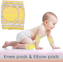 Load image into Gallery viewer, Babymoon Kids Padded Knee Pads for Crawling, Anti-Slip Stretchable Cotton - Yellow