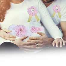 Load image into Gallery viewer, Babymoon Set of 3 Pregnant Mothers Maternity Belt with Mom & Dad Badges - Pink