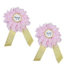 Load image into Gallery viewer, Babymoon Set of 3 Pregnant Mothers Maternity Belt with Mom & Dad Badges - Pink