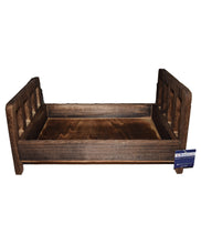 Load image into Gallery viewer, Babymoon Rustic Bed Wooden Properties Photoshoot Prop-Brown