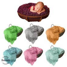 Load image into Gallery viewer, Babymoon Faux Fur Throw Basket Filler Blanket Baby Photography Photoshoot Props Flokati - light Brown 56*46 CM