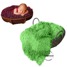 Load image into Gallery viewer, Babymoon Faux Fur Throw Basket Filler Blanket Baby Photography Photoshoot Props Flokati - light Green 85*48