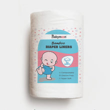Load image into Gallery viewer, Babymoon Disposable Flushable Diaper Liners | Biodegradable Bamboo Nappy Diaper Liners