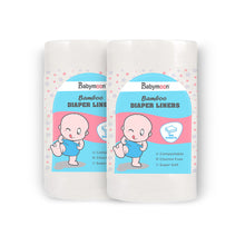 Load image into Gallery viewer, Babymoon Disposable Flushable Diaper Liners | Biodegradable Bamboo Nappy Diaper Liners