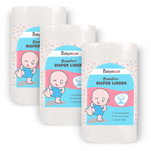 Load image into Gallery viewer, Babymoon Disposable Flushable Diaper Liners | Biodegradable Bamboo Nappy Diaper Liners