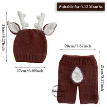 Load image into Gallery viewer, Babymoon Fawn Shorts With Cap Newborn Photography Crochet Outfit Costume