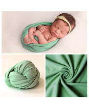 Load image into Gallery viewer, Babymoon Jersey Stretchble Baby Photography Shoot Wrap Cloth- Green
