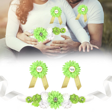 Load image into Gallery viewer, Babymoon Set of 3 Pregnant Mothers Maternity Belt with Mom &amp; Dad Badges - Green
