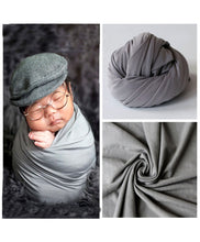 Load image into Gallery viewer, Babymoon Jersey Stretchble Baby Photography Shoot Wrap Cloth- Steel Grey
