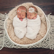 Load image into Gallery viewer, Babymoon Macrame Rectangular Mat Photography Layer - Offwhite