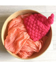 Load image into Gallery viewer, Babymoon Non Stretchable Baby Wrap & Cap New Born Photography Photohoot Prop-Peach