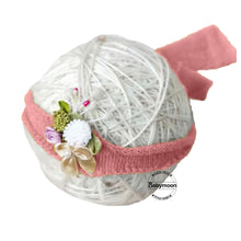 Load image into Gallery viewer, Babymoon Textured Stretchble Baby Photography Shoot Wrap Cloth With Hairband - Dark Pink