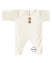 Load image into Gallery viewer, Babymoon Strechable Bodysuit and Hat New Born Outfits Costumes - White