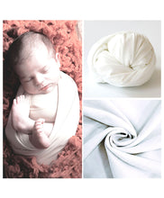 Load image into Gallery viewer, Babymoon Jersey Stretchble Baby Photography Shoot Wrap Cloth- Snow White