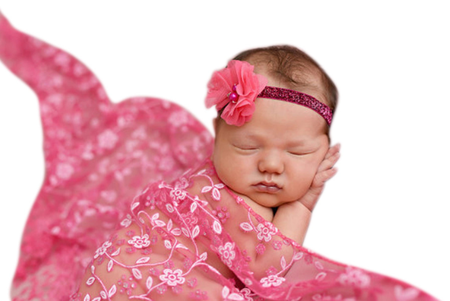 Babymoon Net Wrap (Non Stretch) Baby Photography Shoot Props Pink