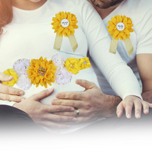 Load image into Gallery viewer, Babymoon Set of 3 Pregnant Mothers Maternity Belt with Mom & Dad Badges - Yellow